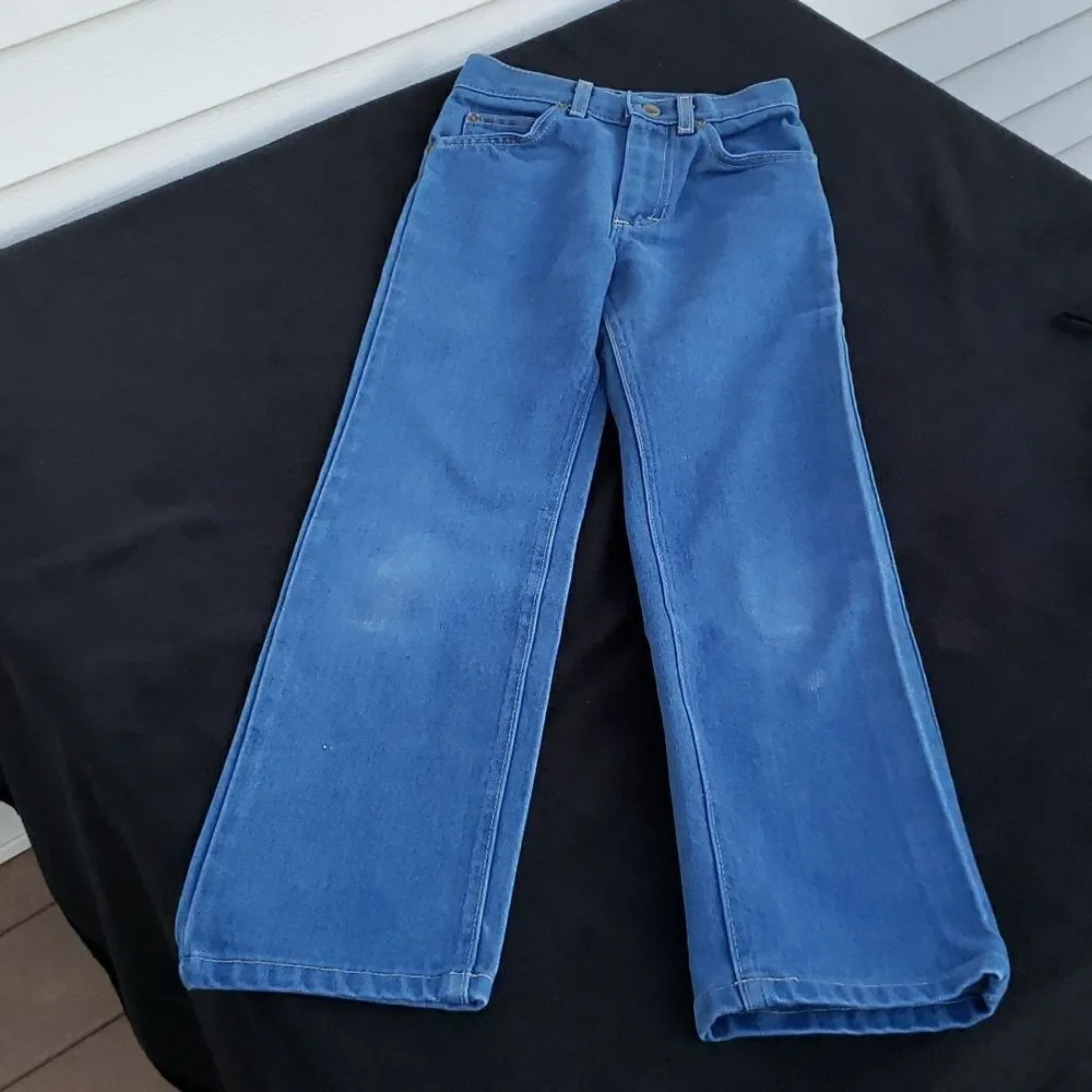 Vintage 1990s Bright Blue Lee Jeans Sz 10 Slim